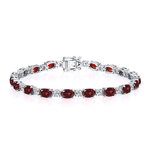 GEMLANTO Armband Damen 925 Sterling Silber Granat Tennis Armband Damen Januar Geburtsstein Schmuck Geschenk für Sie Valentinstag Verlobung Geburtstags Muttertags Weihnachten GEMLANTO Armband Damen 925 Sterling Silber Granat Tennis Armband Damen Januar Geburtsstein Schmuck Geschenk für Sie Valentinstag Verlobung Geburtstags Muttertags Weihnachten von GEMLANTO