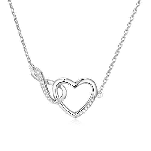 GEMLANTO 925 Sterling Silber Halskette Damen, Herz Infinity Kette für Frauen Mädchen Damen Schmuck Zirkonia Geburstag Geschenke für Sie 40+5cm GEMLANTO 925 Sterling Silber Halskette Damen, Herz Infinity Kette für Frauen Mädchen Damen Schmuck Zirkonia Geburstag Geschenke für Sie 40+5cm von GEMLANTO