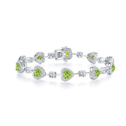GEMLANTO 925 Sterling Silber Peridot Tennis Armband August Geburtsstein Damen Frauen Kreierter Schmuck Geschenk für Valentinstag Verlobung Geburtstags Muttertags Weihnachten GEMLANTO 925 Sterling Silber Peridot Tennis Armband August Geburtsstein Damen Frauen Kreierter Schmuck Geschenk für Valentinstag Verlobung Geburtstags Muttertags Weihnachten von GEMLANTO