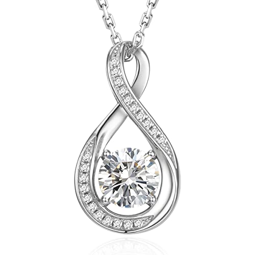 GEMLANTO 925 Sterling Silber Zirkonia Halskette April Geburtsstein Halsketten für Frauen Infinity Zierliche Geburtstag Jubiläum Schmuck Geschenke für Sie 40+5cm GEMLANTO 925 Sterling Silber Zirkonia Halskette April Geburtsstein Halsketten für Frauen Infinity Zierliche Geburtstag Jubiläum Schmuck Geschenke für Sie 40+5cm von GEMLANTO