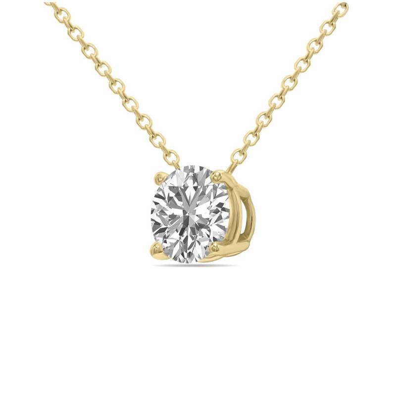 14K Solid Gelb Gold 1.0/2.0 3.0 4.0 Karat Moissanit Diamant Floating Solitaire Anhänger Halskette von GEMOISSANITE