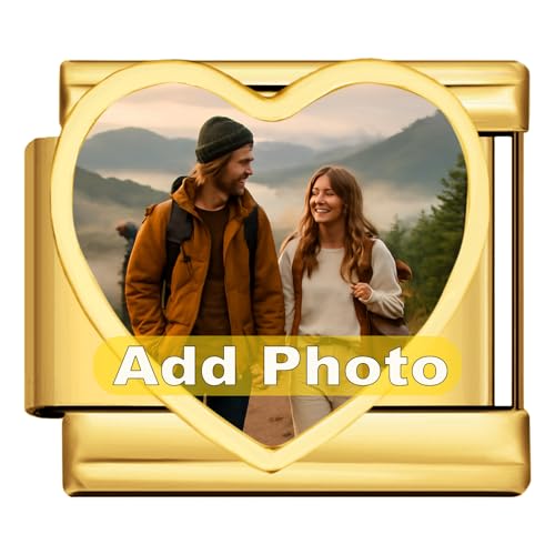 GEMOSA Italienisches Charm-Armband mit Bild – personalisiertes Foto-Edelstahl-Armband in mehreren Farben und Formen, 9*10mm, Edelstahl, Kein Edelstein GEMOSA Italienisches Charm-Armband mit Bild – personalisiertes Foto-Edelstahl-Armband in mehreren Farben und Formen, 9*10mm, Edelstahl, Kein Edelstein von GEMOSA