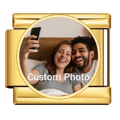 GEMOSA Italienisches Charm-Armband mit Bild – personalisiertes Foto-Edelstahl-Armband in mehreren Farben und Formen, 9*10mm, Kein Edelstein GEMOSA Italienisches Charm-Armband mit Bild – personalisiertes Foto-Edelstahl-Armband in mehreren Farben und Formen, 9*10mm, Kein Edelstein von GEMOSA