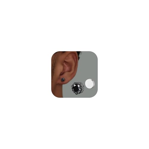 GEMQUEEN Magnetische Ohrringe für Männer und Frauen – 5A glänzende Zirkonia, Drachenklaue, Punk, hypoallergen, Edelstahl, nicht durchdringend, Ohrstecker, Gold, Silber, Schwarz, 5/6,5/8 mm, fallen von GEMQUEEN