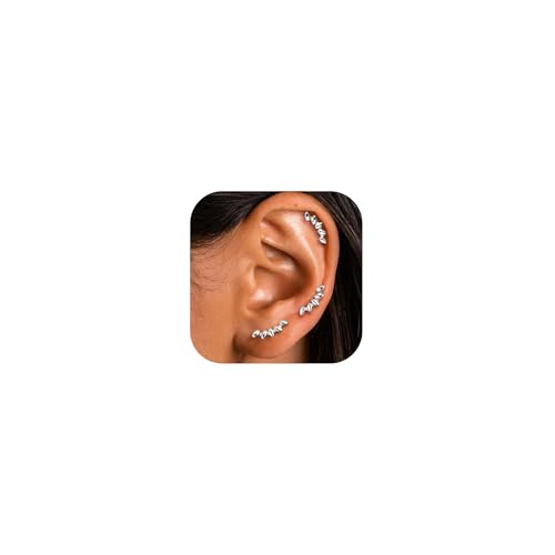 GEMQUEEN Ohrstecker mit flacher Rückseite: 14 Karat Gold gefülltes Titan Chirurgenstahl Ohrringe hypoallergen für Damen und Herren, 18 g Knorpel, Helix, Tragus, Conch, Medusa, Piercing-Schmuck GEMQUEEN Ohrstecker mit flacher Rückseite: 14 Karat Gold gefülltes Titan Chirurgenstahl Ohrringe hypoallergen für Damen und Herren, 18 g Knorpel, Helix, Tragus, Conch, Medusa, Piercing-Schmuck von GEMQUEEN