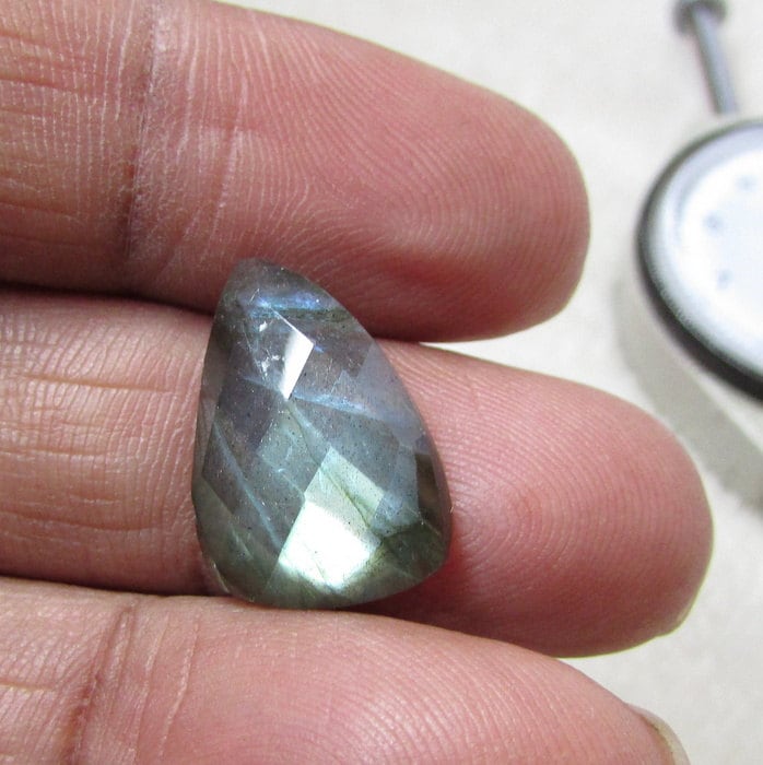 10Cts Rosenschliff 1Pc Labradorit 13x19mm Unebenem Flach Polki-Checker Schnitt Ausgefallene Edelstein Unregelmäßige Form Wunderbar Schöne Qualität von GEMSONLY