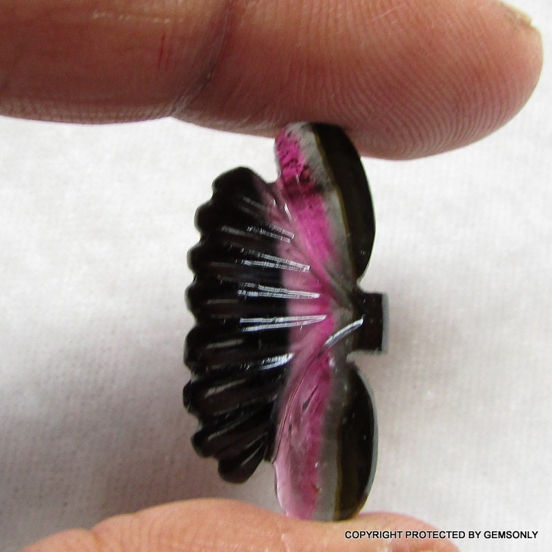 15.40Cts 1Pc Wassermelonenturmalin Unregelmäßige Form Carveen Grünton Pink Turmalin Scheibe Bestpreis Stein Kristallstein von GEMSONLY