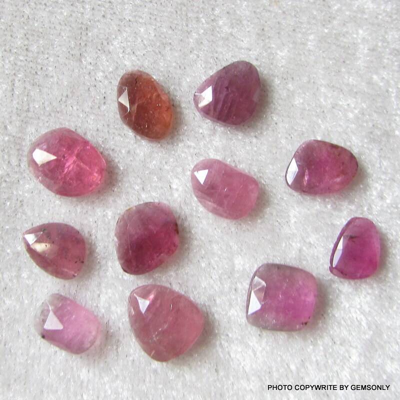 16.70Cts 11Pc Wassermelonenturmalin Unregelmäßige Form 6 X 8, 8X10mm Rosa Schatten in Pink Turmalin Rosecut Mischung Bestpreis Bestdeal Aaa von GEMSONLY