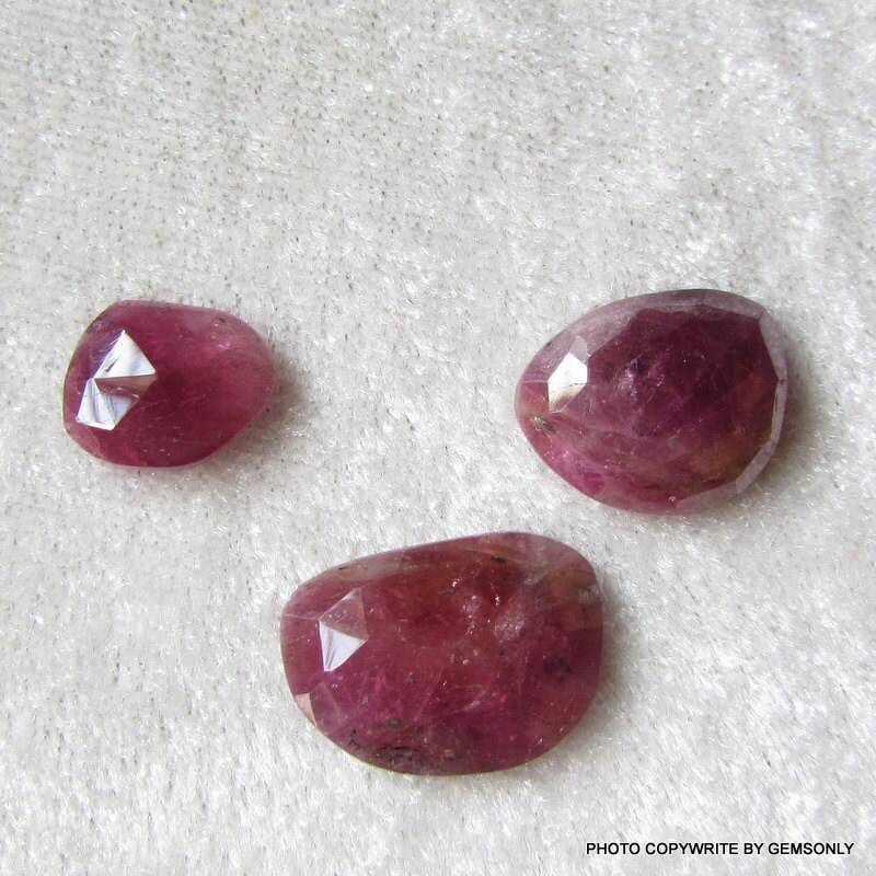 17.60Cts 3Pc Wassermelonenturmalin Unregelmäßige Form 9 X 11, 13X18mm Rosa Schatten in Pink Turmalin Rosecut Mischung Bestpreis Bestdeal Aaa von GEMSONLY