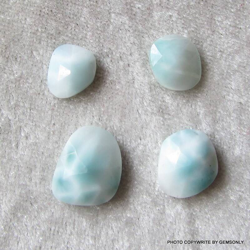 18Cts 4Pc Natürliche Larimar Rosecut, Die Unregelmäßige Form Edelstein 8 X 10-12X15mm Larimar Un Auch Rose Geschnitten 1. Zeit Online Rosecut Larimar von GEMSONLY