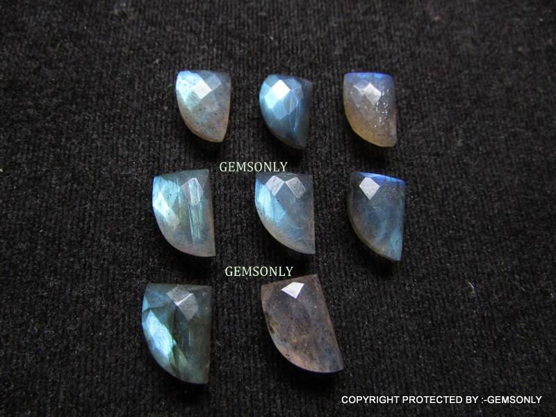 1Pc 4Cts Echt Labradorit Horn Form Rose Cut Facettierten 8x12mm Blau Flash-Elefant Zähne Schöne Qualität Kleine von GEMSONLY