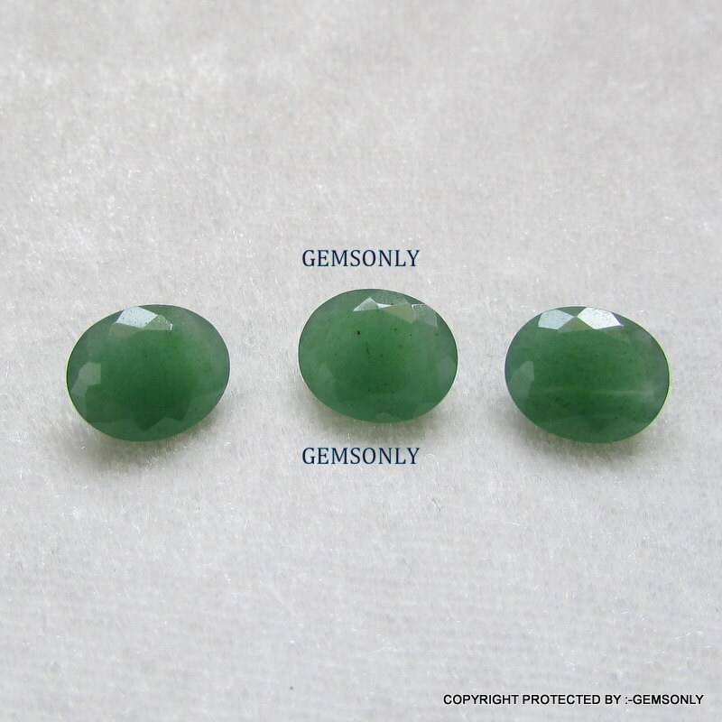 1Pc Natürlichen Grün Aventurien Oval 9x11mm Aventurien Facettierten Cutstone Ähneln Smaragd Schöne Qualität Perfekt Geschnittene Top-Qualität von GEMSONLY