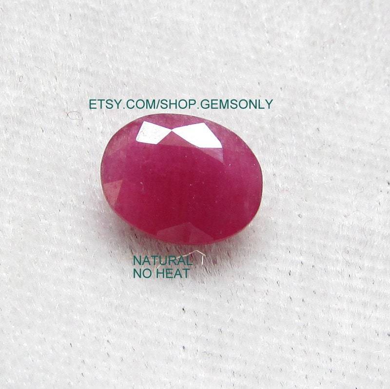 2.30Cts 7x9mm Natürlichen Rubin Geschnitten Oval Unbeheizt Edelstein Transluzent Natürliche Un Beheizt Nein Erhitzt 100 % Original Rötlich von GEMSONLY