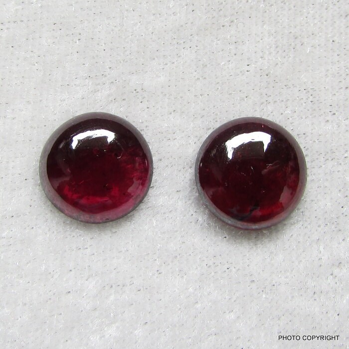 2Pc 12 X Rhodolith Cabochon 12mm Rund Rhodolith Passende Paar Januar Geburtsstein Ähneln Turmalin von GEMSONLY