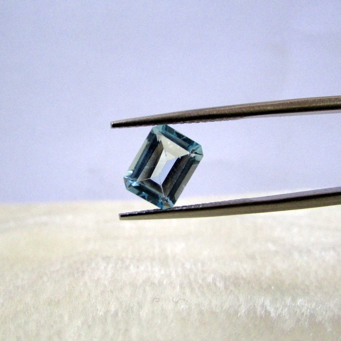 2Pc Natürliche Sky Blue Topas Octogon 7x9mm 2Er Paar Exellent Ähneln Aquamarin Farbe Blau Ecken Stepcut Facettierten Stein Geschnitten von GEMSONLY