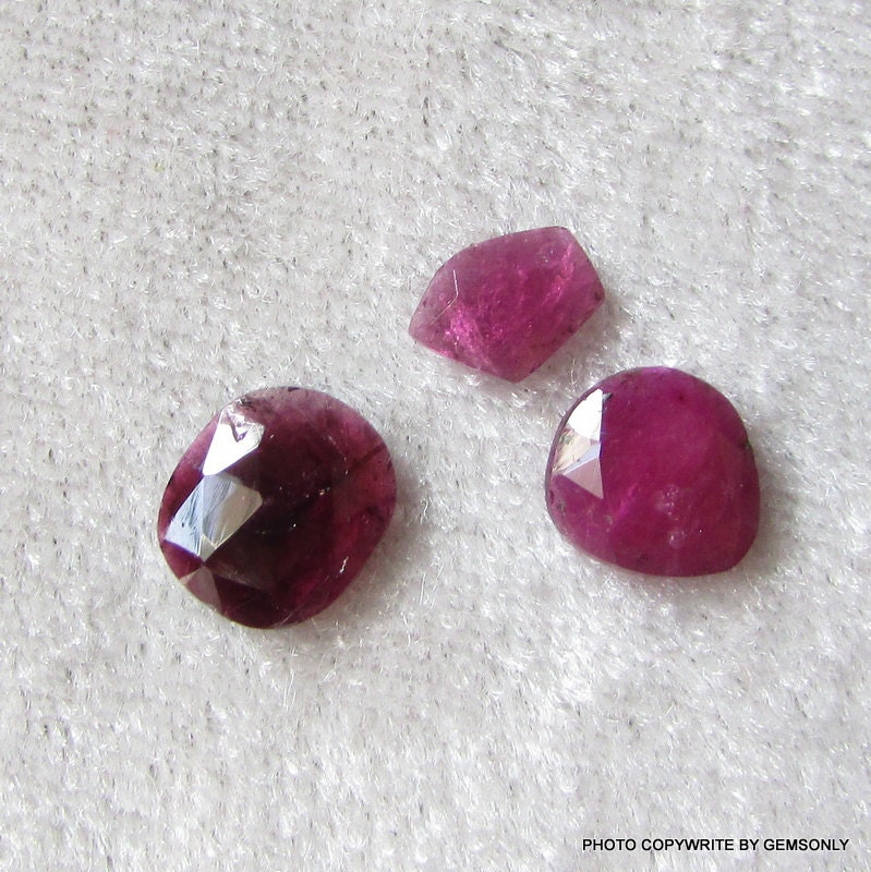 3.45Cts 3Pc Wassermelonenturmalin Ungleichmäßige Form 9 X 8-6X7mm Rosa Schatten in Pink Turmalin Rosecut Mischung Bestpreis Bestdeal Aaa von GEMSONLY