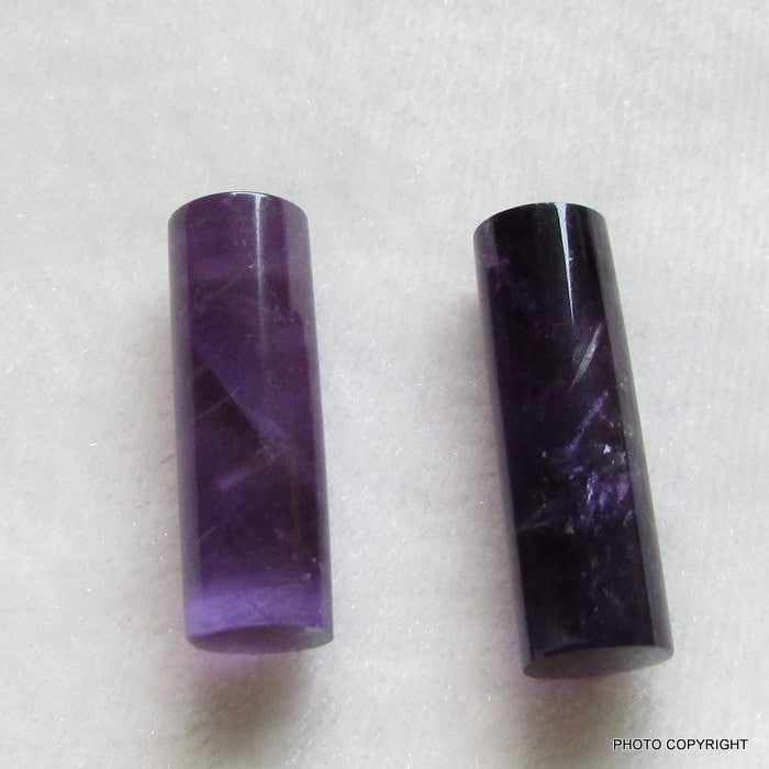 35Cts 2Pc Natürlichen Blauen Amethyst Zylinderform Glatte Runde Cabochon Amethyst 8x25M Phantasie Bleistift Glatt Glänzend Aaa Qualität Edelsteine von GEMSONLY