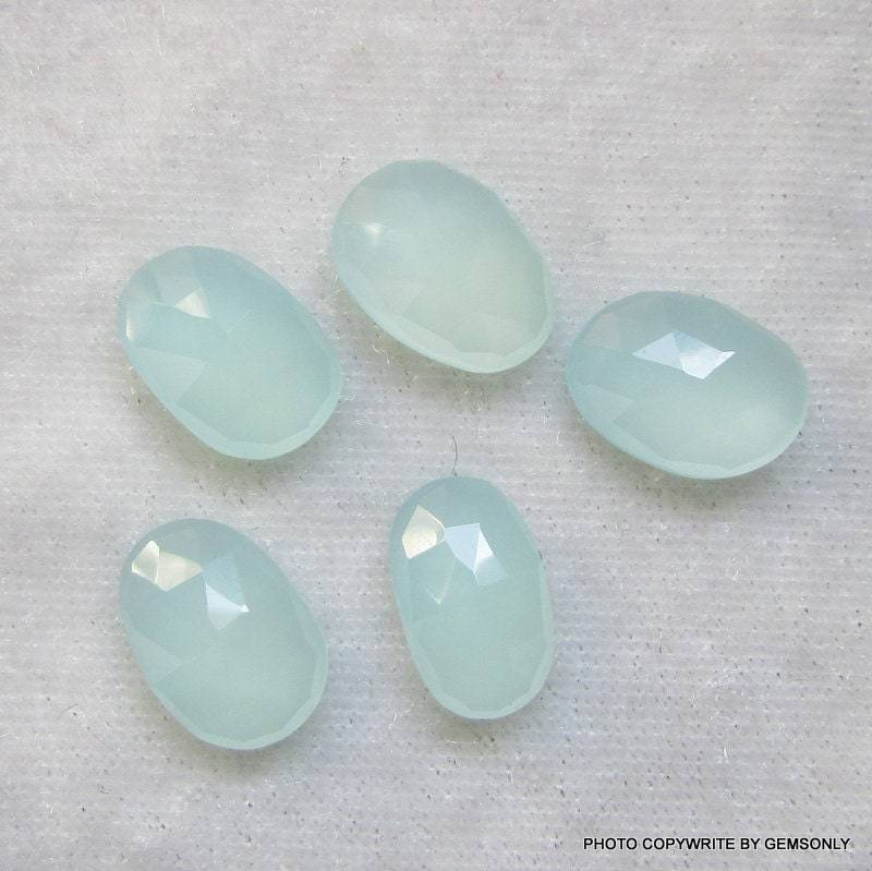5Pc Aqua Blau Chalcedon Rose Flach Geschnitten Polki 21Cts Blau Grün Edelstein 8x12mm Größe Unregelmäßige Form Scheibe Halbedelstein Stein von GEMSONLY