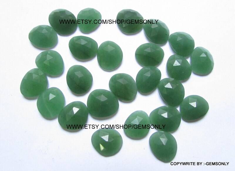 61, 35 Ct 25 P Natürlichen Aventurin Rosecut Unregelmäßige Form Grünen Aventurin Un Auch Rose Scheibe Schneiden Ähneln Smaragd Schön Grün von GEMSONLY