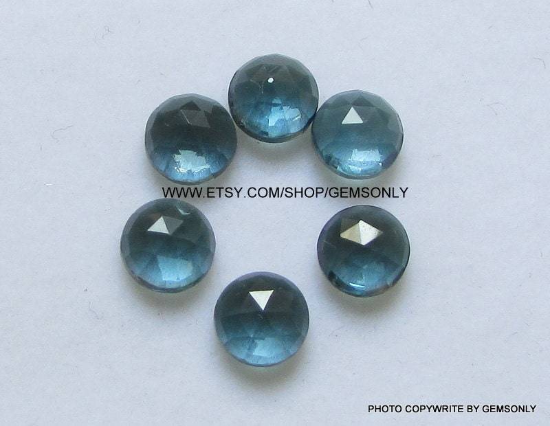 6Mm Natürliche London Blautopas Runden Rosecut 6x6Mm Topas Rose Geschnitten Runde Schatten Besser Farbe Dunkel Blauer 6 Mm Rosecut von GEMSONLY