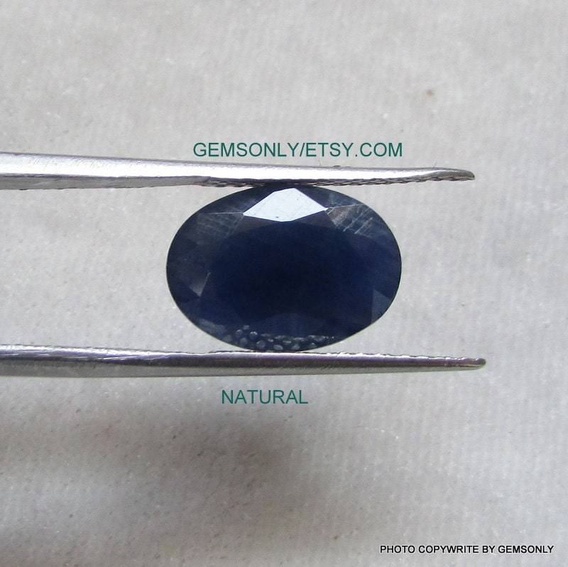 7.10Cts Blauer Saphir 10x14mm Ovale Form Facettierte Schnitt Stein Blaue Natürliche Keine Hitze Edelstein Stipendiat Schön Aussehen Blau 10x14mm von GEMSONLY