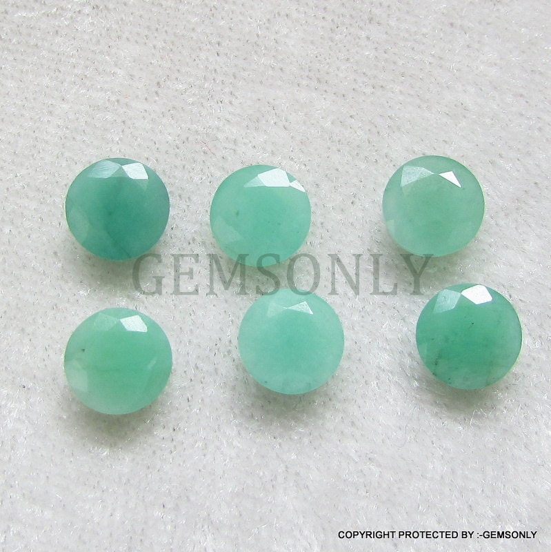 7mm, Natürlicher Smaragd Rund 7x7mm Facettierte Runde 7mm Beschäftigen Wir Uns Immer in Schöner Qualität Smaragd, Runde Schöne Angenehme Grüne von GEMSONLY