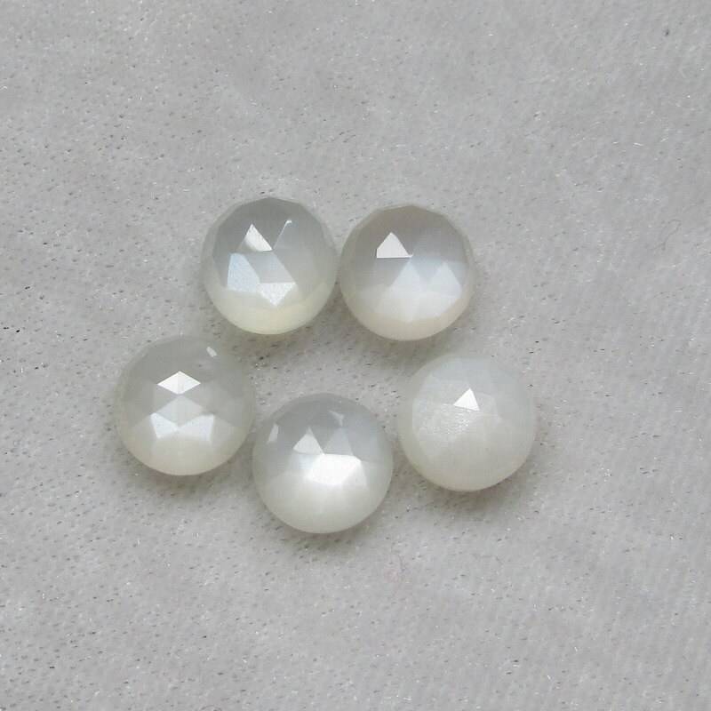 8 Mm Natürliche Mondstein Runde 8Mm Cabochon Weiß 8x8Mm Runden Weißen Glanz 8Mm Besten Qualität von GEMSONLY
