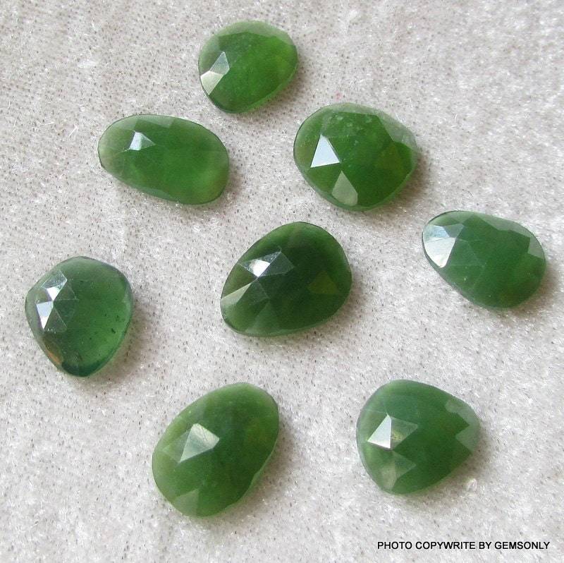 8Pc Rosenschliff Grünem Serpentin Flach Geschnitten Polkis 30.30Cts Edelstein Rosecut Schöne Qualität Grün Naturstein Heilung von GEMSONLY