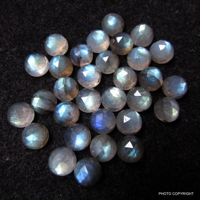 8mm Labradorite Runde Rosecut Oben Blau Multy Feuer Edelstein Aaa Feine Qualität Labra Runde Gemsonly von GEMSONLY