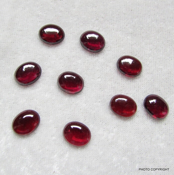 9Pc 8x10mm Rhodolith Cabochon Oval 10x8mm Rhodolith Rosa Granat Qualityjanuary Geburtsstein Ähneln Turmalin von GEMSONLY