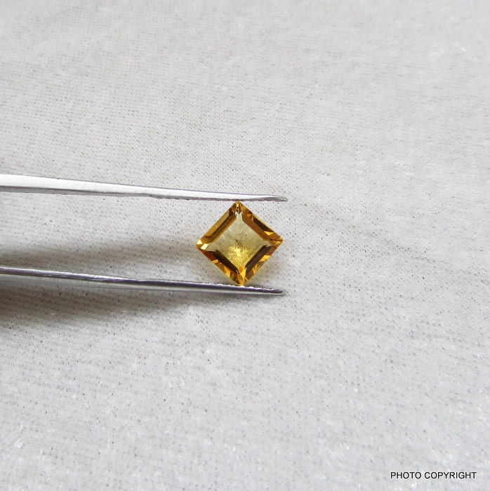 Citrin Quadrat Asscher Cut 8mm 1Pcs Citrin Schöne Qualität Sq Gerade Conrer Cutstone Facettierten Stein Glanz Schon Rabatt Großhandel von GEMSONLY