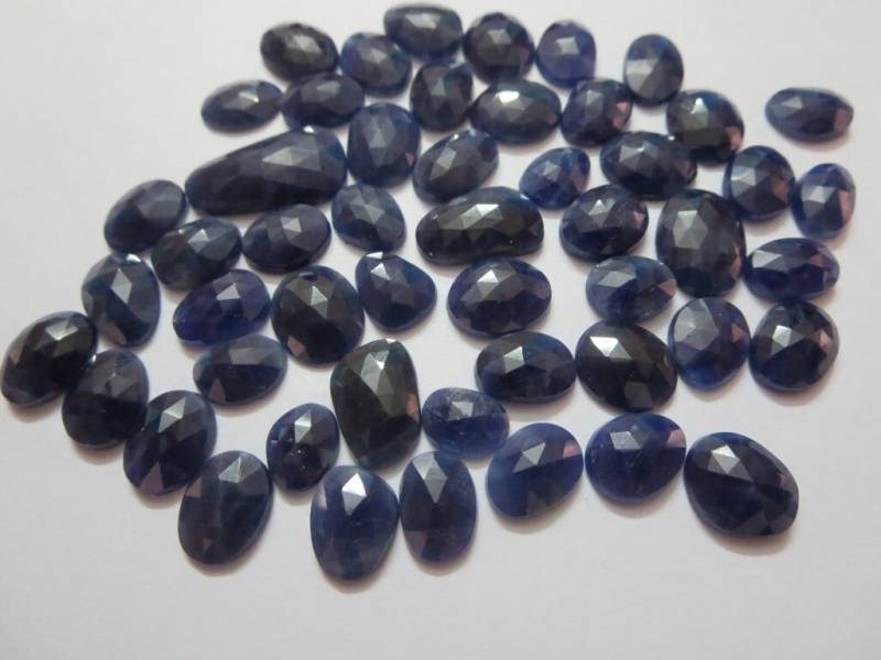 Natürliche Echte Blaue Saphir Rose Flach Geschnitten Polki Taschen 25 Cts von GEMSONLY