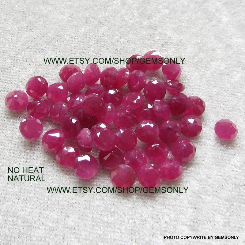 Natürliche Ruby Runde 5mm Natürliche Erhitzt Runde Facettierten Schnitt Immer Kaufen Echte Rubin Billiger Deal von GEMSONLY