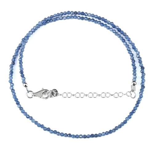 GEMSTONE COUTURE Blauer Saphir-Halskette für Damen, natürlicher Edelstein, handgefertigter Schmuck aus 925er Sterlingsilber – 50 cm von GEMSTONE COUTURE