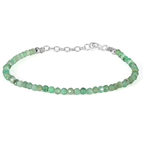 GEMSTONE COUTURE Natürlicher Smaragd Armband für Damen Edelstein handgefertigter Schmuck aus 925er Sterlingsilber – 22 cm von GEMSTONE COUTURE