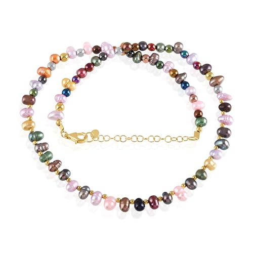 GEMSTONE COUTURE Perlen-Süßwasserperlen-Halskette für Frauen, natürlicher handgefertigter Schmuck aus 925er Silber, Kette für Sie – 45 cm von GEMSTONE COUTURE