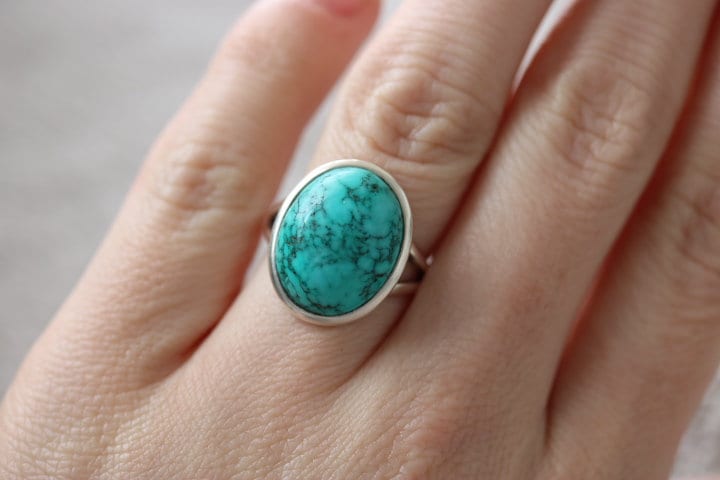 Blauer Howlith Ring | 925 Sterling Silber von GEMSTONEBEAUTYSHOP
