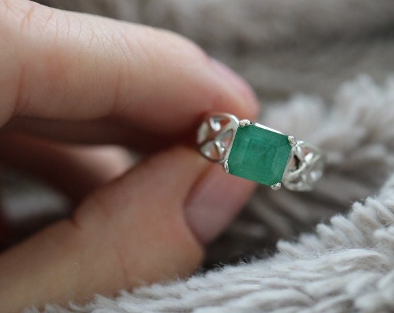 Smaragd Ring | 925 Sterling Silber von GEMSTONEBEAUTYSHOP