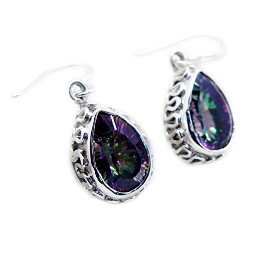 Mystic Quarz Drop Ohrringe für Frauen & Mädchen 925 Sterling Silber Fashion Jewelry Fisch Haken Runde Form von 55Carat