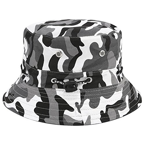 Sommer-Mens-Frauen-Baumwollpanama-Hut-Normallack-Tarnung-Militärhippeimer-Hut-breiter Rand-Kappen-Fischer Hat Sun Hat von GEMSeven