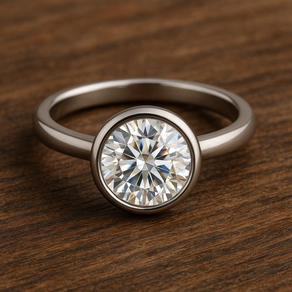 Diamant-Tester Pass Reinweißer Moissanite-Herrenring, Runder Moissanit-Ring, Massiver Silberring, Verlobungs - Und Jubiläumsring Diamant-Tester Pass Reinweißer Moissanite-Herrenring, Runder Moissanit-Ring, Massiver Silberring, Verlobungs - Und Jubiläumsring von GEMSnJEWELRYGALLERY