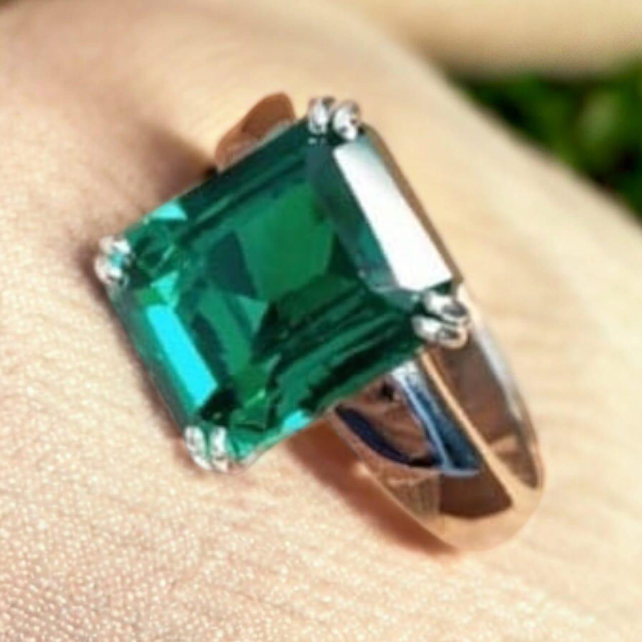 Erstaunlicher Lab Smaragdring, Massiver Silberring Im Smaragdschliff, Grüner Edelstein, 10 × 12 Mm Mai-Geburtssteinring, Jubiläumsring Erstaunlicher Lab Smaragdring, Massiver Silberring Im Smaragdschliff, Grüner Edelstein, 10 × 12 Mm Mai-Geburtssteinring, Jubiläumsring von GEMSnJEWELRYGALLERY