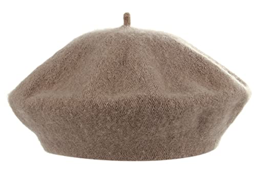 GEMVIE Barett Mütze Damen Klassische Baskenmütze im Französische Stil Einfarbig Winter Beanie Mütze Kaffee von GEMVIE