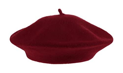 GEMVIE Barett Mütze Damen Klassische Baskenmütze im Französische Stil Einfarbig Winter Beanie Mütze Rot von GEMVIE