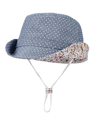 GEMVIE Fischerhut UV-Schutz Sonnenhut Baby Jungen Mädchen Strandhut Sommerhut mit Kinnband Bucket Hat Blau 48 von GEMVIE