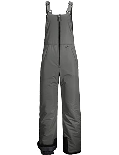 GEMYSE Herren Wasserdichte Winter Skihose mit verstellbaren Trägern Overall Winddichte Schneehose (Rein Mittelgrau,M) von GEMYSE