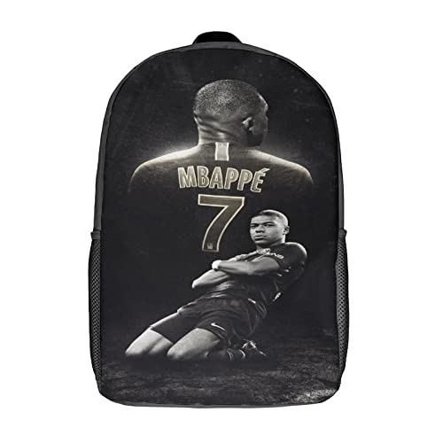 GENBAK Mbappe Kinderrucksäcke Fußballstar Schulrucksack Für Kinder Reiserucksäcke Büchertaschen Jungen Mädchen Schultasche 17zoll von GENBAK