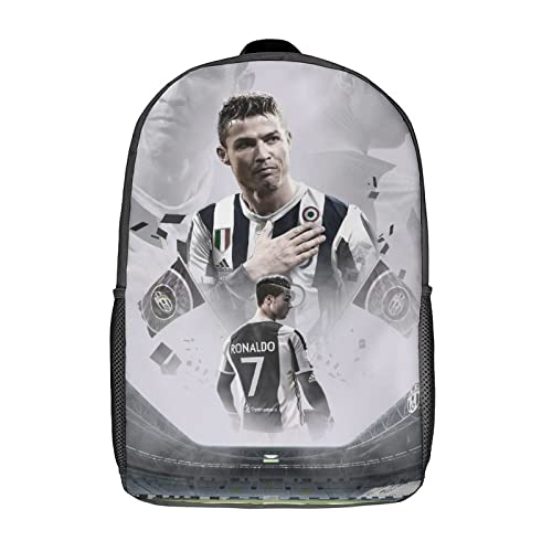 GENBAK Ronaldo Rucksäcke Jungen Mädchen Sekundarschule Büchertaschen Fußballspieler Rucksack Für Junior Elementary Rucksack 17zoll von GENBAK