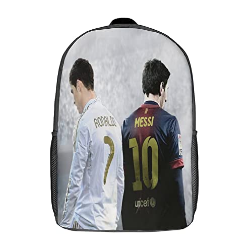 GENBAK Ronaldo Rucksäcke Jungen Mädchen Sekundarschule Büchertaschen Fußballstar Rucksack Für Junior Elementary Rucksack 17zoll von GENBAK