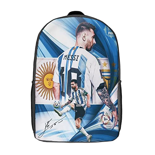 Messi Rucksäcke Kinderschulrucksack Schultasche 3D-gedruckte Fußballspieler Schultasche Für Jungen Grund- Und Mittelschüler 17zoll von GENBAK